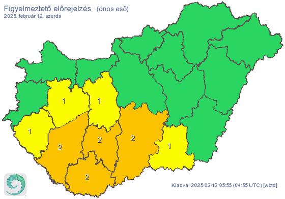 Szerdán várhatóan havazás és ónos eső zúdul ránk, ami miatt több megyében figyelmeztetéseket rendeltek el. Érdemes felkészülni a csúszós utakra és a változékony időjárásra!